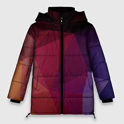 Куртка зимняя женская Полигональный фон, цвет: 3D-красный