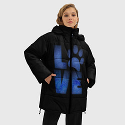 Куртка зимняя женская Любовь к собакам и животным, цвет: 3D-черный — фото 2