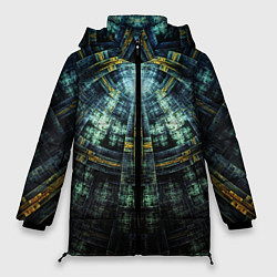 Женская зимняя куртка Фрактал узор будущее масоны