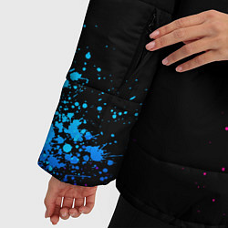 Куртка зимняя женская Брызги красок, цвет: 3D-черный — фото 2