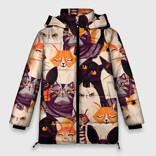 Женская зимняя куртка КОТИКИ / 3D-Светло-серый – фото 1