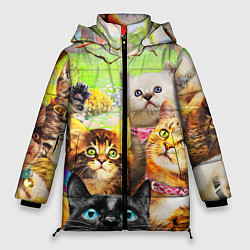 Куртка зимняя женская КОТЫ, цвет: 3D-черный