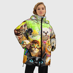Куртка зимняя женская КОТЫ, цвет: 3D-красный — фото 2