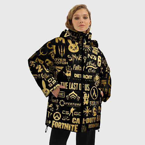 Женская зимняя куртка ЛОГОТИПЫ ИГР / 3D-Светло-серый – фото 3
