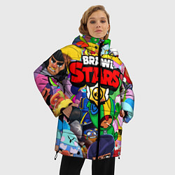 Куртка зимняя женская BRAWL STARS ВСЕ БРАВЛЕРЫ, цвет: 3D-черный — фото 2