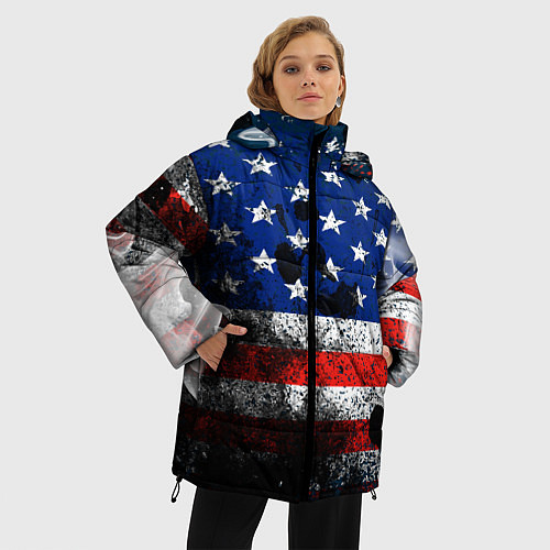 Женская зимняя куртка США / 3D-Красный – фото 3