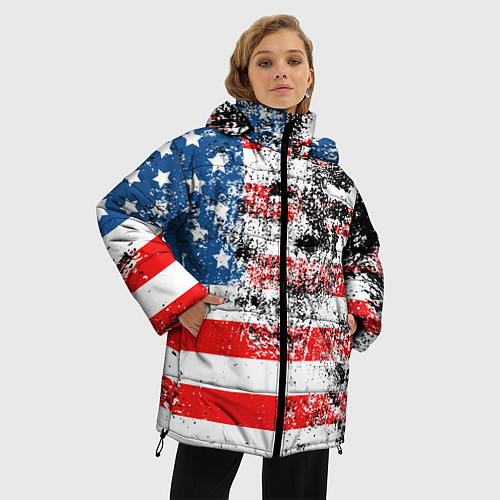 Женская зимняя куртка США / 3D-Красный – фото 3