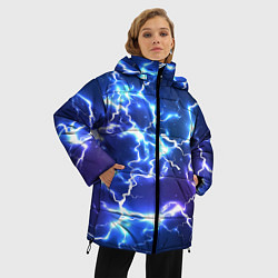 Куртка зимняя женская СВЕТЯЩИЕСЯ МОЛНИИ, цвет: 3D-черный — фото 2