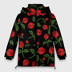 Куртка зимняя женская Roses Art, цвет: 3D-черный