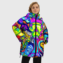 Куртка зимняя женская КИСЛОТНЫЕ РИСУНОК, цвет: 3D-черный — фото 2