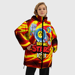 Куртка зимняя женская БРАВЛ СТАРС НАНИ ОГОНЬ, цвет: 3D-светло-серый — фото 2