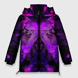 Куртка зимняя женская Абстракция,пришелиц,космос,100, цвет: 3D-черный
