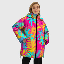 Куртка зимняя женская НЕОНОВЫЕ ПАЛЬМЫ НЕОН NEON, цвет: 3D-черный — фото 2