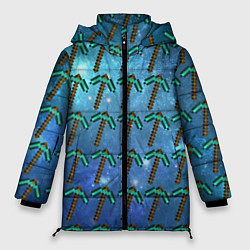 Куртка зимняя женская Майнкрафт Кирка, цвет: 3D-черный