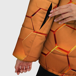 Куртка зимняя женская Золотые 3D плиты, цвет: 3D-черный — фото 2