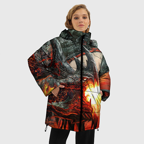 Женская зимняя куртка Дракон Z / 3D-Светло-серый – фото 3