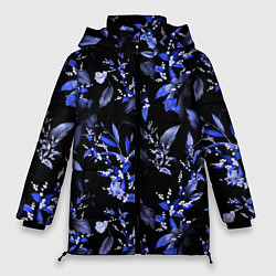 Куртка зимняя женская Ночные цветы, цвет: 3D-черный
