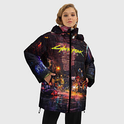 Куртка зимняя женская CYBERPUNK 2077:КИБЕРПАНК S, цвет: 3D-черный — фото 2
