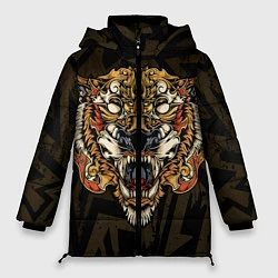 Куртка зимняя женская Тигровый стимпанк Tiger, цвет: 3D-светло-серый