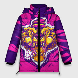 Куртка зимняя женская Граффити Лев, цвет: 3D-черный