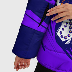 Куртка зимняя женская Граффити Лев фиолетовый, цвет: 3D-черный — фото 2