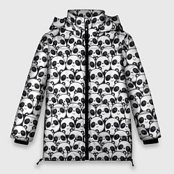 Куртка зимняя женская ПАНДЫ, цвет: 3D-черный