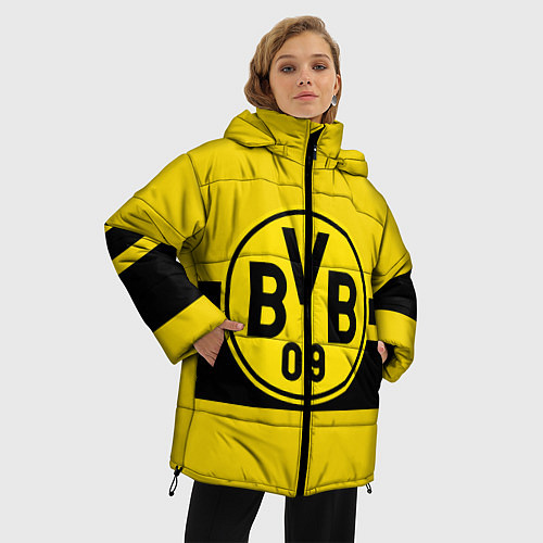 Женская зимняя куртка BORUSSIA DORTMUND / 3D-Красный – фото 3