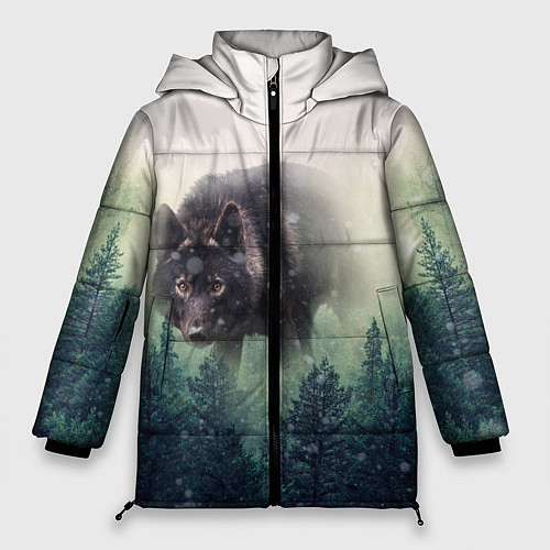 Женская зимняя куртка Волк / 3D-Светло-серый – фото 1