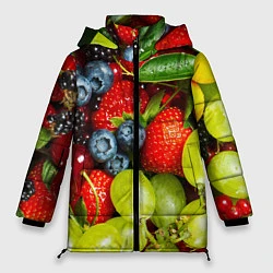 Куртка зимняя женская Фруктовый рай, цвет: 3D-красный