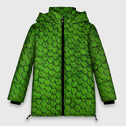 Женская зимняя куртка Зелёная чешуя