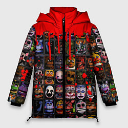 Куртка зимняя женская Five Nights At Freddys, цвет: 3D-черный