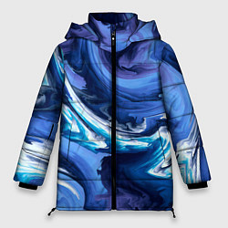 Куртка зимняя женская Абстрактные волны, цвет: 3D-черный