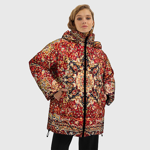 Женская зимняя куртка Ковер на стене / 3D-Красный – фото 3