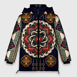 Куртка зимняя женская Восточные узоры, цвет: 3D-черный