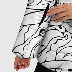 Куртка зимняя женская Черно-белые узоры, цвет: 3D-светло-серый — фото 2