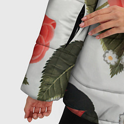 Куртка зимняя женская Нежные розы, цвет: 3D-черный — фото 2