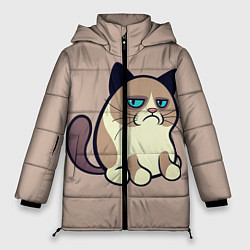 Куртка зимняя женская Великий Grumpy Cat, цвет: 3D-светло-серый