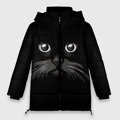 Женская зимняя куртка Кошачья моська / 3D-Светло-серый – фото 1