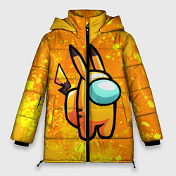 Куртка зимняя женская AMONG US - Pikachu, цвет: 3D-черный