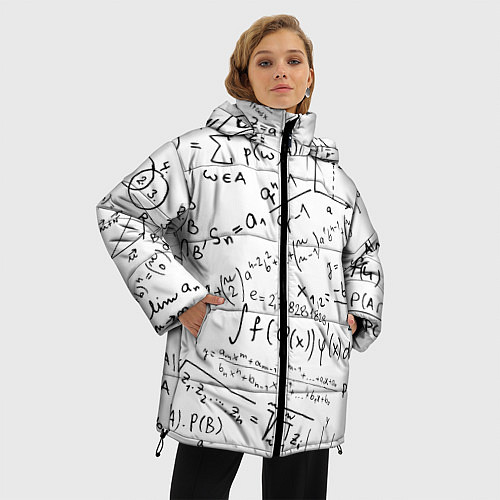 Женская зимняя куртка Мама,я математик! / 3D-Красный – фото 3