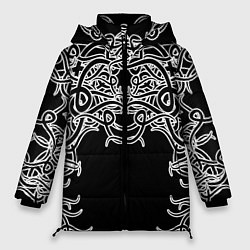 Куртка зимняя женская Фэнтези мотылёк, цвет: 3D-черный