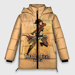 Куртка зимняя женская Атака на титанов, цвет: 3D-красный