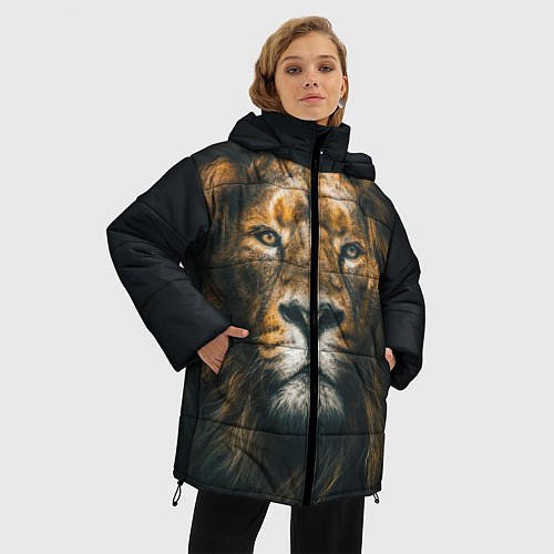 Женская зимняя куртка Лев / 3D-Красный – фото 3