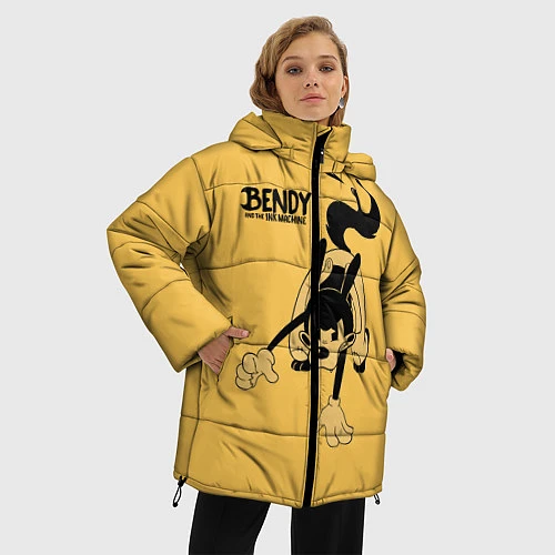 Женская зимняя куртка Bendy And The Ink Machine / 3D-Красный – фото 3