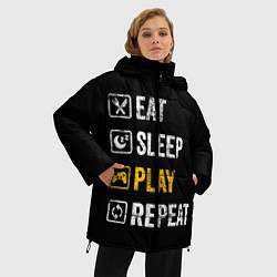 Куртка зимняя женская Eat Sleep Play Repeat, цвет: 3D-черный — фото 2