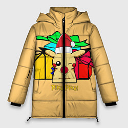 Куртка зимняя женская New Year Pikachu, цвет: 3D-черный