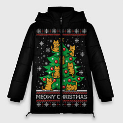 Куртка зимняя женская Meowy christmas, цвет: 3D-красный