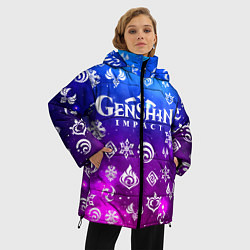 Куртка зимняя женская GENSHIN IMPACT, цвет: 3D-красный — фото 2