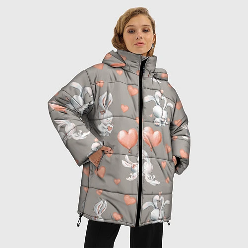 Женская зимняя куртка Влюбленные / 3D-Красный – фото 3