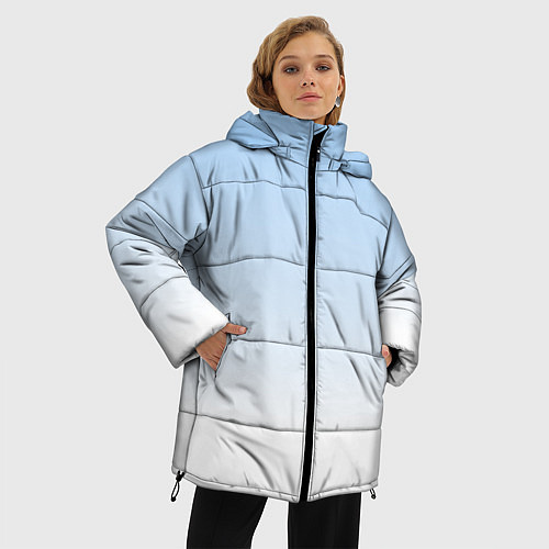 Женская зимняя куртка Небесно-голубой градиент / 3D-Красный – фото 3